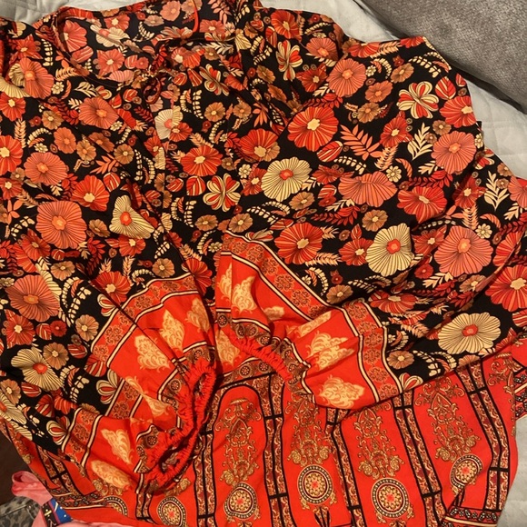 Chic Boho Crush style Long Sleeve Multicolor Floral Modern style Sz.2xl - Picture 6 of 8